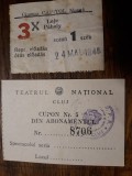 CLUJUL VECHI - BILET CINEMA CAPITOL - CUPON ABON. TEATRUL NATIONAL - ANII 1940