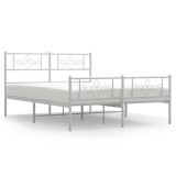 Cumpara ieftin Cadru de pat metalic cu tablie, alb, 120x190 cm
