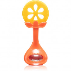 BabyOno Have Fun Teether jucărie pentru dentiție cu zornăitoare Juicy Orange 1 buc