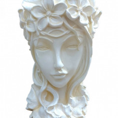 Vaza decorativa, Bust femeie, Vintage Crem, 32 cm, 356305DV