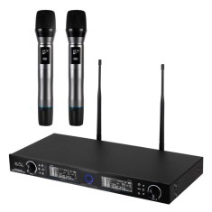 SAL MVN 910 set microfon wireless, reducere digitala a zgomotului, 2x100 canale, ~140 m raza de ac?iune, banda de frecven?a UHF, compatibil rack foto