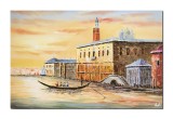 Cumpara ieftin Tablou Venetia pictat manual, Palatul dogilor, 90x60cm ulei pe panza in cutit efect 3D
