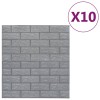 Tapet perete autocolant 3D, 10 buc., antracit, model caramizi