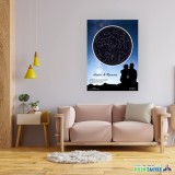 Tablou canvas personalizat cu harta Stelelor - The Magic Sky - cuplu