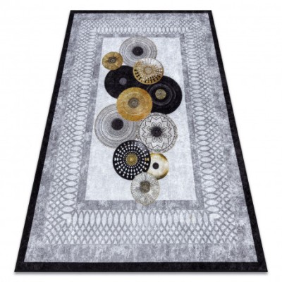 MIRO 51130.807 covor lavabil Cercuri, cadru anti-alunecare - gri, 120x170 cm foto