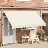 Copertina retractabila manuala vidaXL crem 350 cm, impermeabila, protectie UV, terasa, balcon, gradina