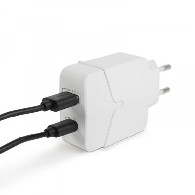 Adaptor de retea USB + Type-C PD18W cu incarcare rapida - alb foto
