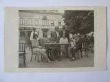 Carte poștală foto 140x88 mm:Bodega Gambrinus,frizeria Petre Ionescu anii 30, Alb-Negru, Romania 1900 - 1950, Spatiu