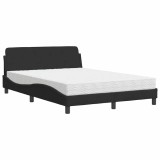 Cumpara ieftin Pat cu saltea, Dover, negru, 140x200 cm, catifea
