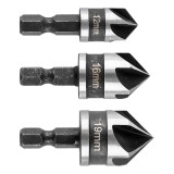 Set sanfren hexagonal Graphite 12, 16, 19 mm, 3 piese pentru gaurire