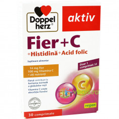 Fier + Vitamina C + Histidina + Acid Folic Aktiv 30cpr