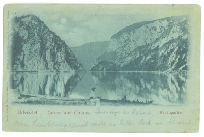 2800 - ORSOVA, Danube Kazan, Litho, Romania - old postcard - used - 1898 foto
