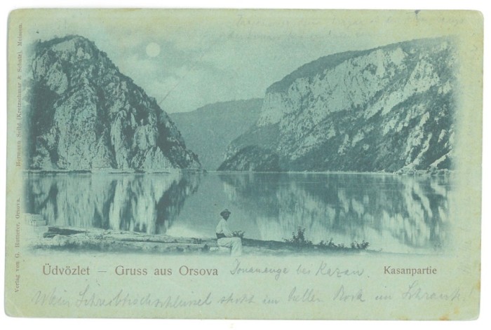 2800 - ORSOVA, Danube Kazan, Litho, Romania - old postcard - used - 1898