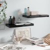 VidaXL Rafturi de perete, 2 buc., negru extralucios, 50x23x3,8 cm, MDF 323767