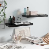 VidaXL Rafturi de perete, 2 buc., negru extralucios, 50x23x3,8 cm, MDF