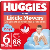 Scutece chilotel Huggies Little Movers 6, Boy, 15-25 kg, 88 buc