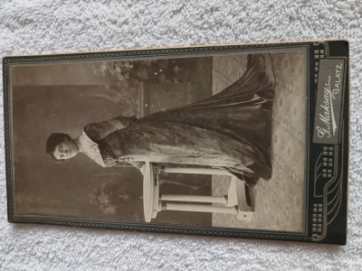 Fotografie mare , doamna din inalta societate ,atelier G. Macksay ,Galatz foto