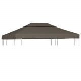 Acoperiș de pavilion, 2 niveluri, gri taupe, 4x3 m, 310 g/m&sup2;, vidaXL