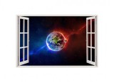 Cumpara ieftin Autocolant decorativ, Fereastra, Planete, Multicolor, 83 cm, 106ST, Oem