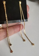 Cercei lungi STELUTA- INOX placati cu aur galben 18k - STEA foto