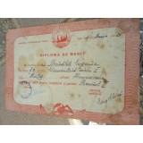 Diploma de Merit elev 1950