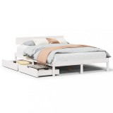 Cumpara ieftin Cadru de pat fara saltea, alb, 120x200 cm, lemn masiv pin
