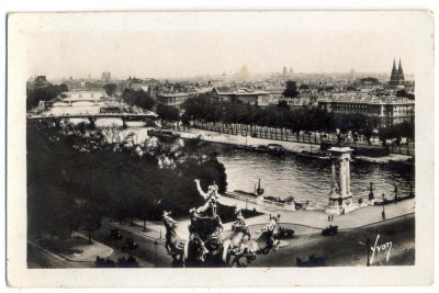 AD 1048 C. P. VECHE - PARIS -PERSPECTIVE SUR LA SEINE -SCRISA 1937 foto