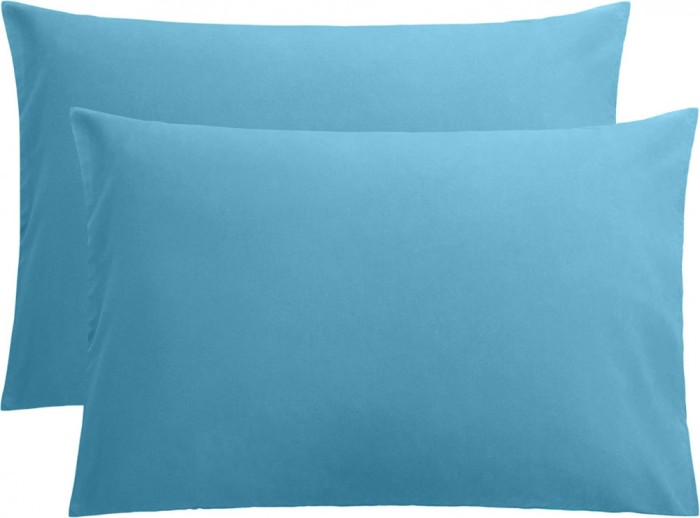 Set 2 huse perna din bumbac ranforce 100%, densitate 120 g/mp, Bleu, 40/40cm