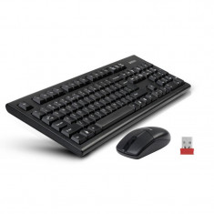 Kit A4tech Tastatura GK85 + Mouse G3-220N, Wireless, USB, 10 m, 2.4 Ghz, 16 gesturi, receiver Multi-Link, Negru foto