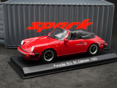 Macheta Porsche 911 SC Cabriolet 1983 Spark 1:43 foto