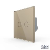 Cumpara ieftin Intrerupator touch dublu cu revenire si contact uscat 12/24V Livolo, auriu