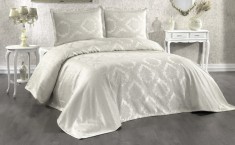 Cuvertură de pat Valentini Bianco din brocard, Romance Light Cream