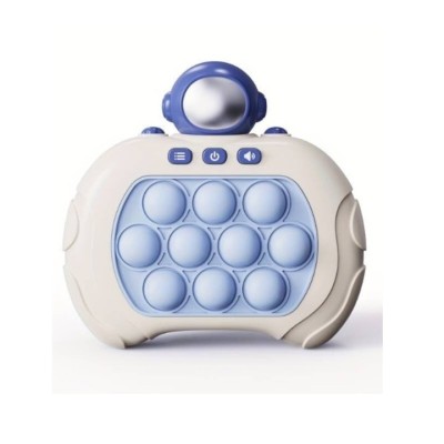 Jucarie interactiva antistres cu sunete si lumini Pop-It Blue Astronaut , joc electronic de indemanare si relaxare pentru copii si adulti foto