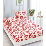 Cumpara ieftin Husa de Pat Cocolino cu Elastic + 2 Fete de Perna - JO783 Inimi Rosii