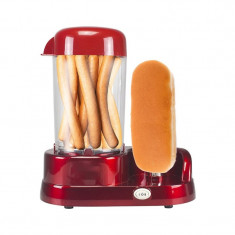 Aparat pentru hotdog/fierbator oua, 365 W, antiaderenta, curatare cu abur, Oliver Voltz, Rosu