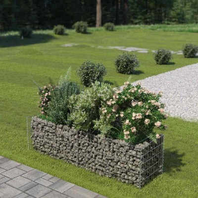 vidaXL Strat &amp;icirc;nălțat gabion, 180 x 50 x 50 cm, oțel galvanizat 143559 foto