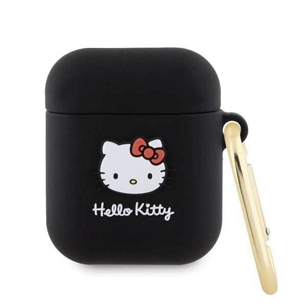 Husa Hello Kitty 3D Kitty Head pentru Apple AirPods Pro Series, Neagra