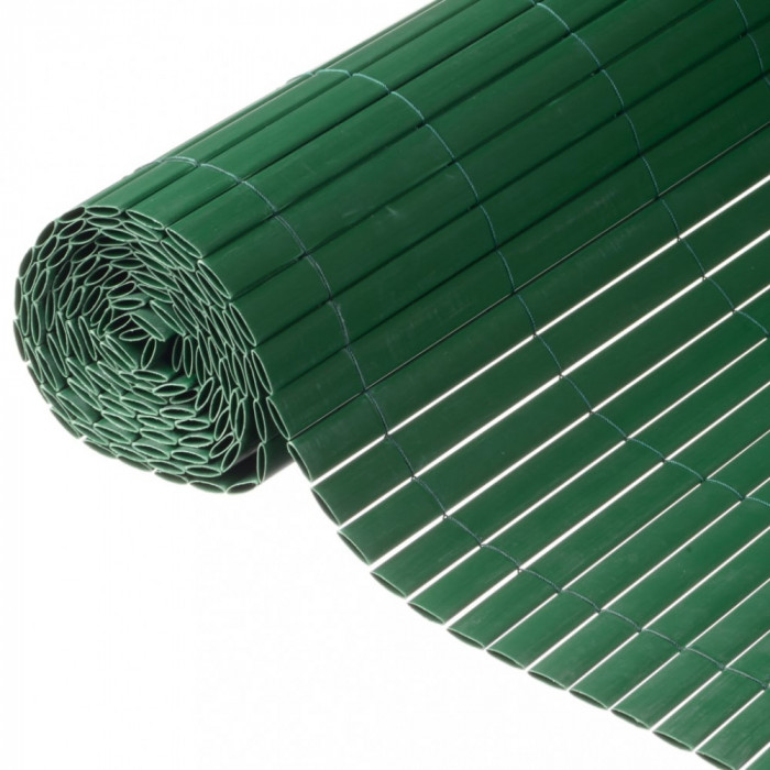 Paravan de grădină cu două fețe, verde, 1 x 3 m, PVC