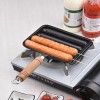 Tigaie grill antiaderenta, Fonta durabila si maner din lemn, tigaie gatire sanatoasa, Oem