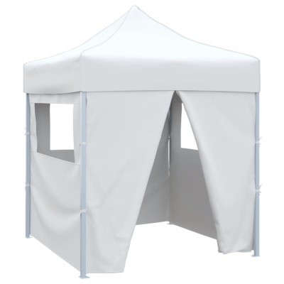 vidaXL Cort de petrecere pliabil cu 4 pereți, alb, 2 x 2 m, oțel foto