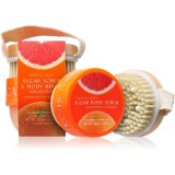 The Somerset Toiletry Co. Tropical Fruits Grapefruit &amp; Orange exfoliant de corp cu zahăr + perie de par 150 g