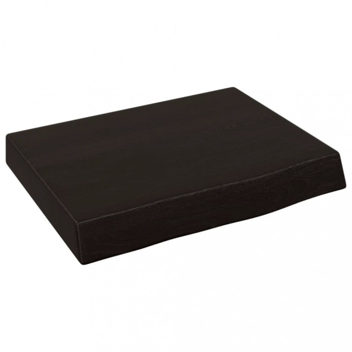 Blat de baie, maro inchis, 40x30x(2-6) cm, lemn masiv tratat