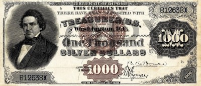 1000 dolari 1880 Reproducere Bancnota USD foto