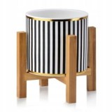 Set Mercaton, 3 Ghivece pentru Flori cu Suport, Material Ceramic, &Oslash; 12.5, Inaltime 16.5 cm, Multicolore