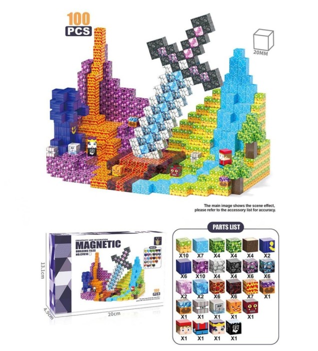 Constructor Magnetic 100 de Piese Minecraft