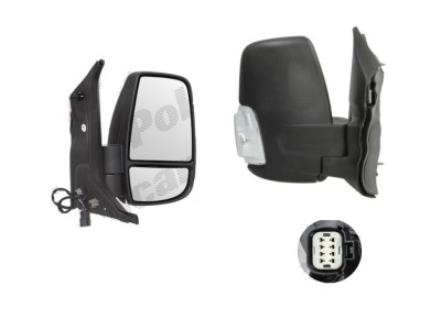 Oglinda exterioara Ford Transit/Tourneo, 01.2014-, Dreapta, reglare electrica; texturat; incalzita; scurt; geam convex; cromat; pliere electrica; 8 p foto