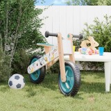 Bicicleta Echilibru Copii vidaXL, Imprimeu Albastru, Roti EVA, Sezut Reglabil, +3 Ani, Max 30kg