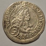 Austria 3 kreuzer 1664 Viena argint Leonard l CA( A.Cetto)