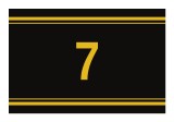 Sticker autoadeziv nr. 7 - Signetten SAFE auriu pe fundal negru