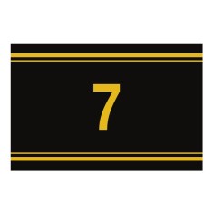 Sticker autoadeziv nr. 7 - Signetten SAFE auriu pe fundal negru